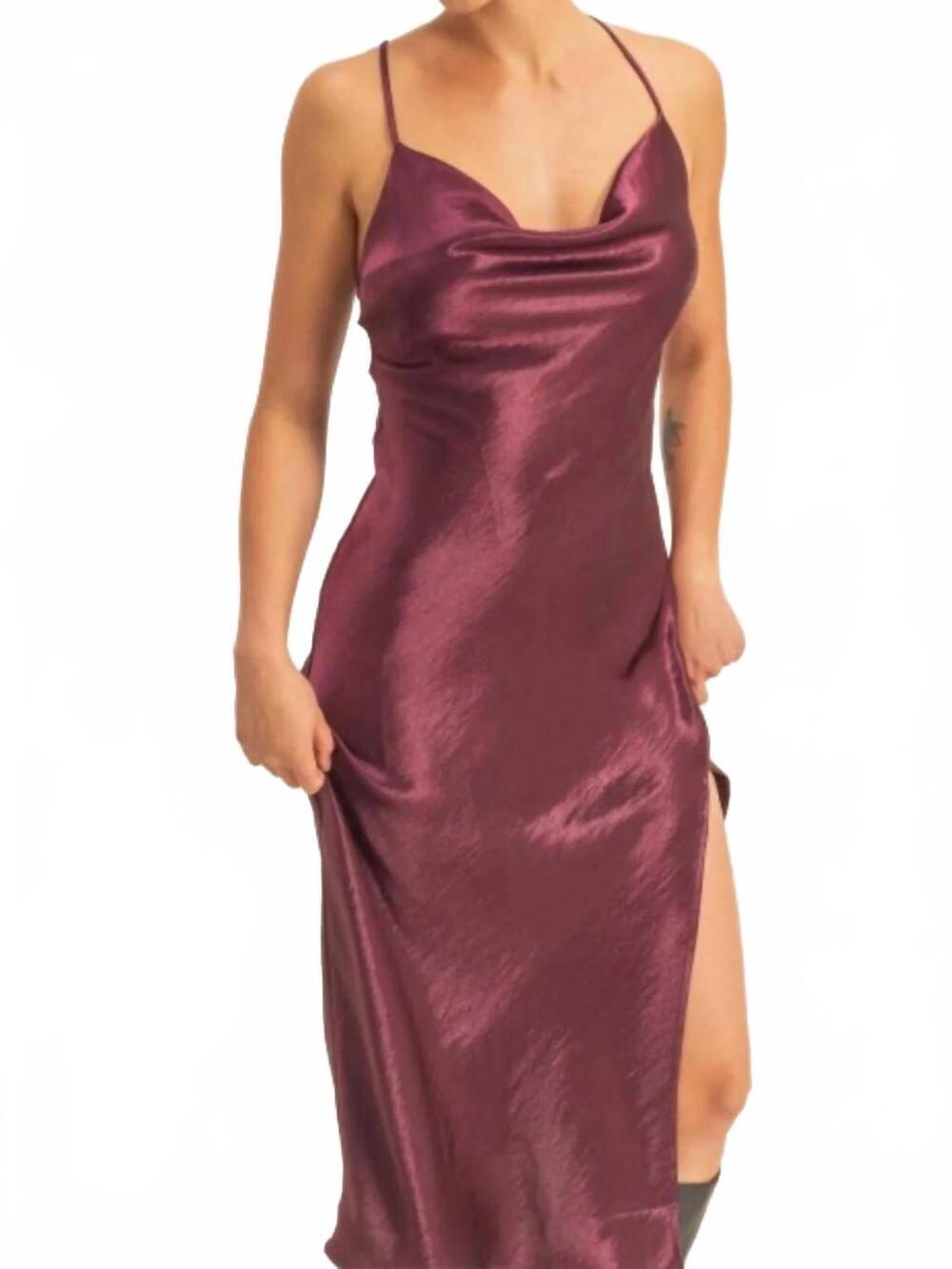 NEW HYFVE crazy love midi dress in dark cherry
